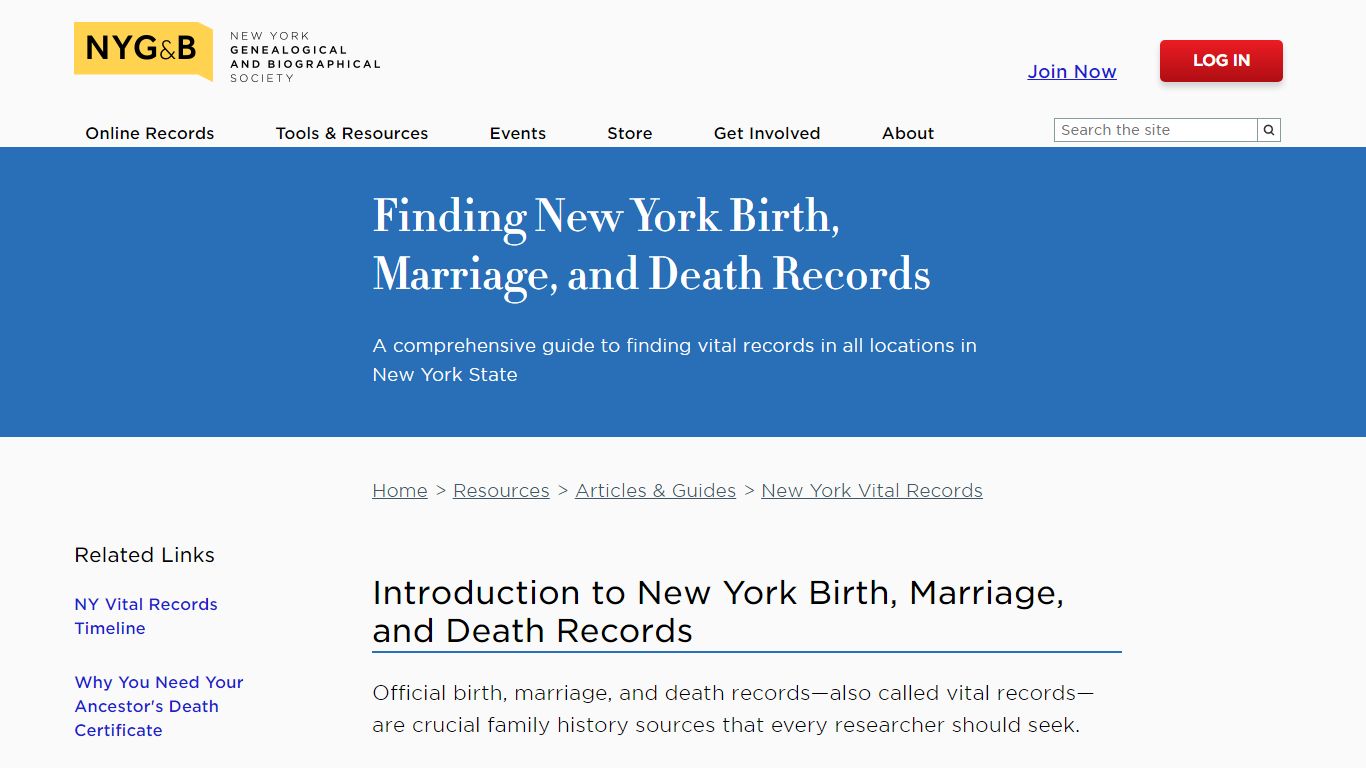 Finding New York Birth, Marriage, and Death Records